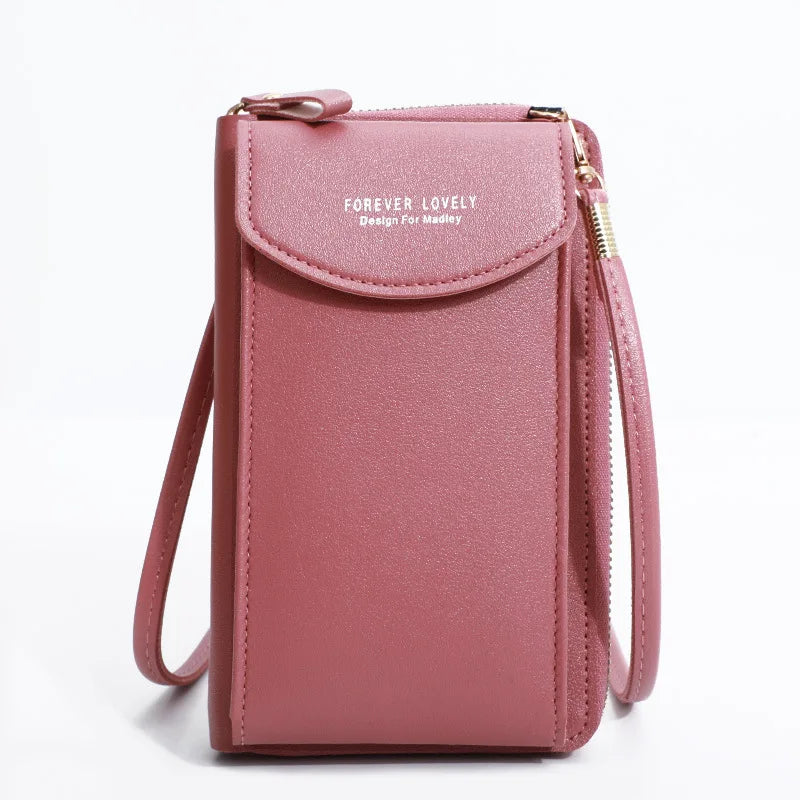 Women'S Wallet Shoulder Mini Leather Bags Straps Mobile Phone Big Card Holders Wallet Handbag Money Pockets Girls Small Bags