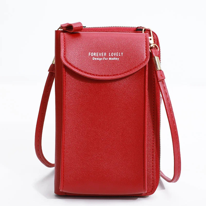 Women'S Wallet Shoulder Mini Leather Bags Straps Mobile Phone Big Card Holders Wallet Handbag Money Pockets Girls Small Bags