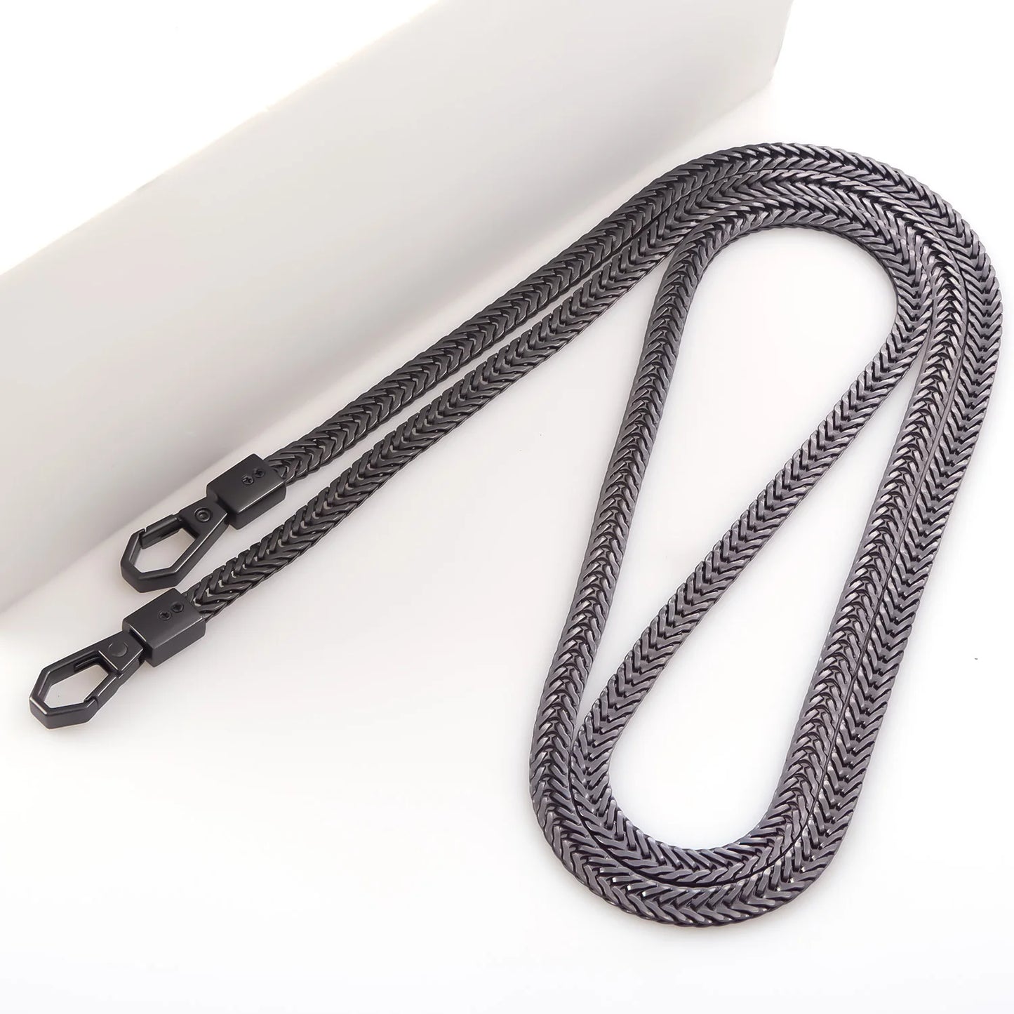 Snake Bag Chains Bag Chain Strap Replacement 7Mm Wide Flat Chain Strap Metal Chains for Wallet Tote Bag Shoulder Crossbody Bag