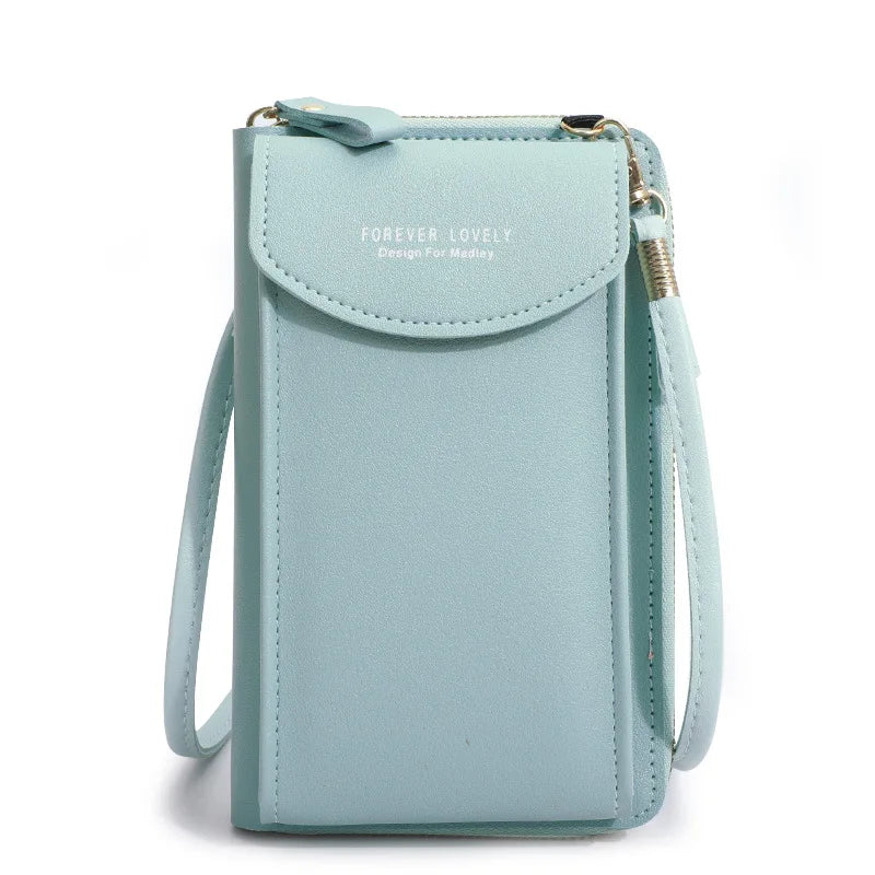Women'S Wallet Shoulder Mini Leather Bags Straps Mobile Phone Big Card Holders Wallet Handbag Money Pockets Girls Small Bags