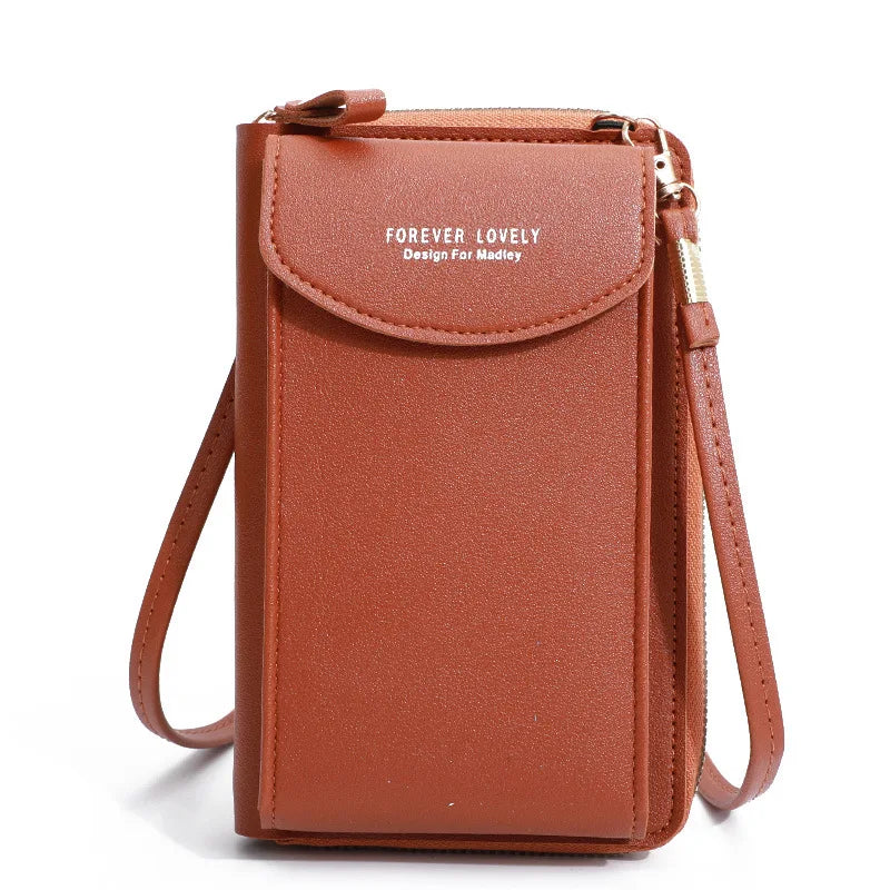 Women'S Wallet Shoulder Mini Leather Bags Straps Mobile Phone Big Card Holders Wallet Handbag Money Pockets Girls Small Bags