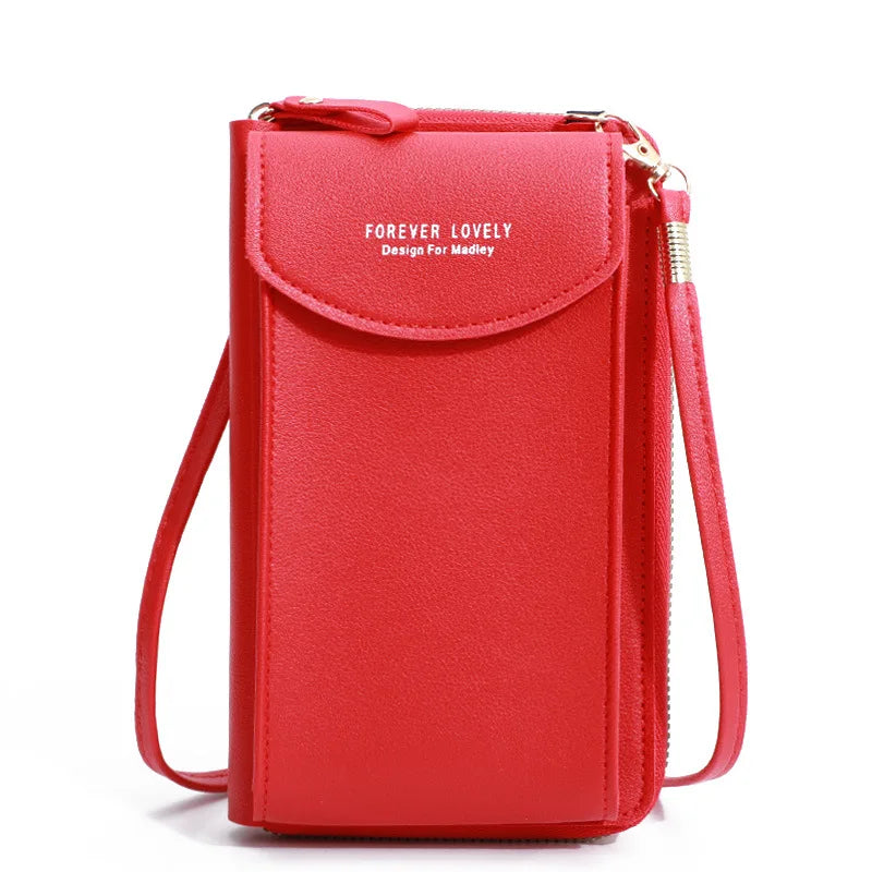 Women'S Wallet Shoulder Mini Leather Bags Straps Mobile Phone Big Card Holders Wallet Handbag Money Pockets Girls Small Bags