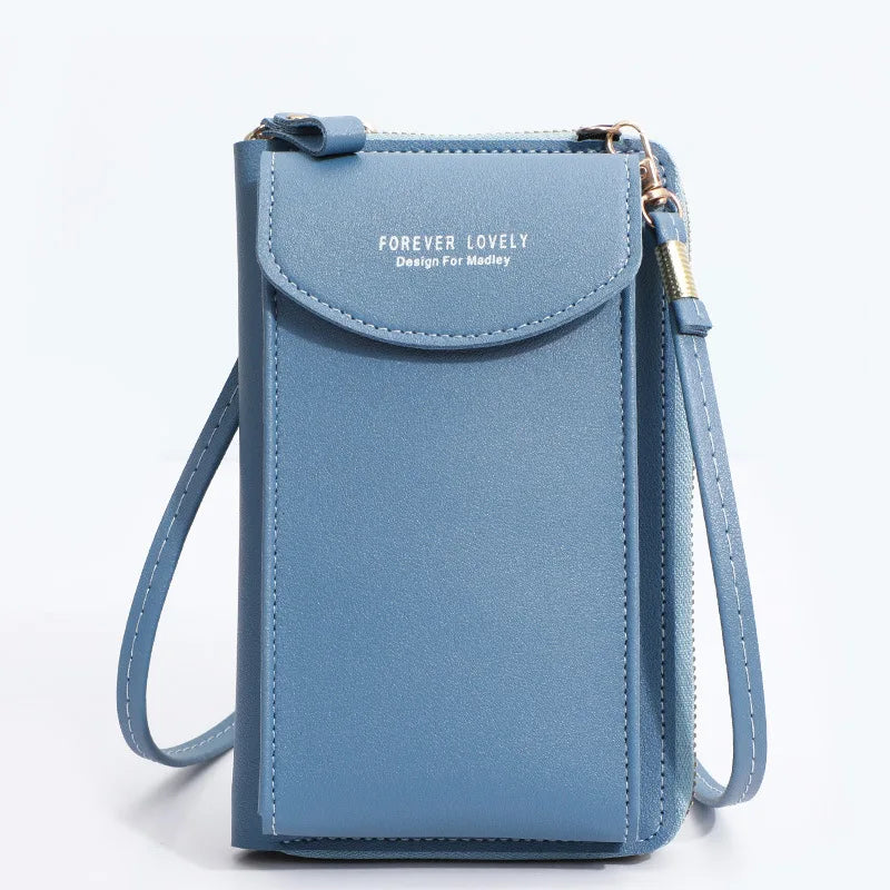 Women'S Wallet Shoulder Mini Leather Bags Straps Mobile Phone Big Card Holders Wallet Handbag Money Pockets Girls Small Bags