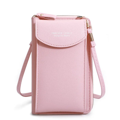 Women'S Wallet Shoulder Mini Leather Bags Straps Mobile Phone Big Card Holders Wallet Handbag Money Pockets Girls Small Bags
