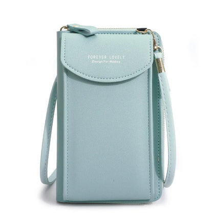 Women'S Wallet Shoulder Mini Leather Bags Straps Mobile Phone Big Card Holders Wallet Handbag Money Pockets Girls Small Bags
