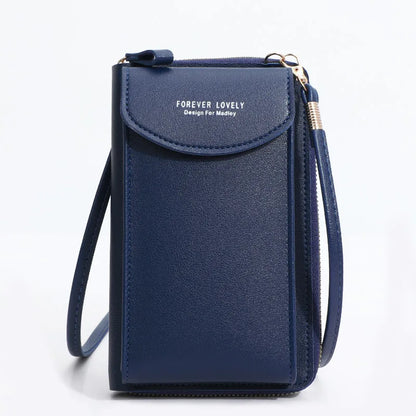 Women'S Wallet Shoulder Mini Leather Bags Straps Mobile Phone Big Card Holders Wallet Handbag Money Pockets Girls Small Bags