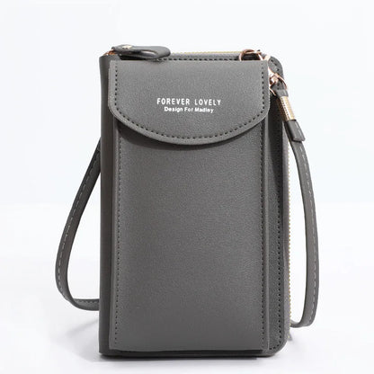 Women'S Wallet Shoulder Mini Leather Bags Straps Mobile Phone Big Card Holders Wallet Handbag Money Pockets Girls Small Bags
